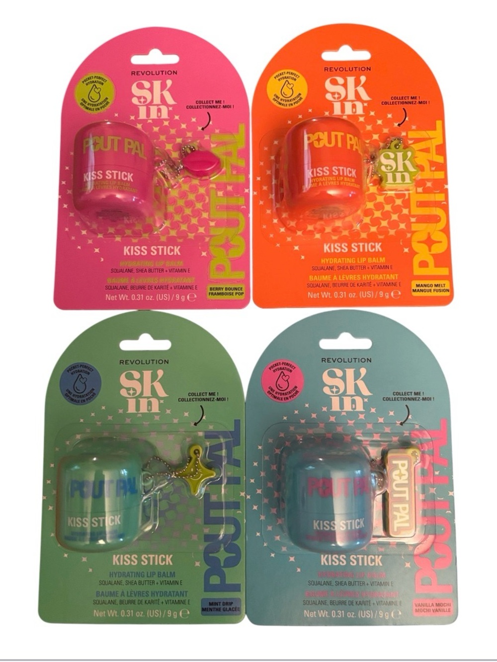 SKIN POUT PAL BUNDLE Mango Melt Vanilla Mochi Mint Drip Berry Bounce KISS Sticks